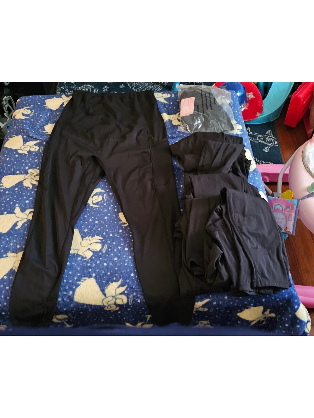 Poshdiva womens plus size maternity leggings with pockets high rise  1x euc